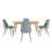 Fairfield Mid-Century Modern Tapered Dining Set, Chenille Fabric, 59" Dining Table And 4 Chairs-1487477752-1487477754