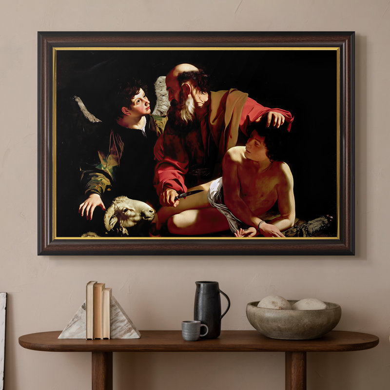 Le Sacrifice d'Isaac (version Uffizi), v. 1603 - Caravage - Toile avec cadre sur mesure, 16 po x 22 po, Toile avec cadre