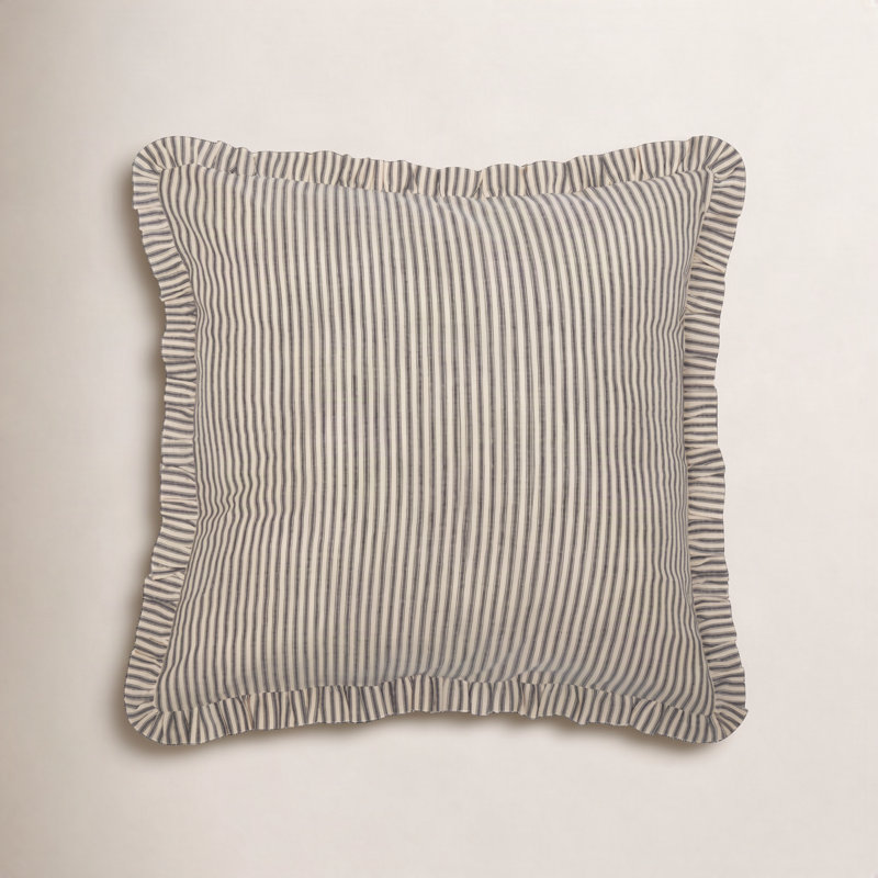 Taie décorative 100% coton Lilia Faust, Crème foncée, noir charbon