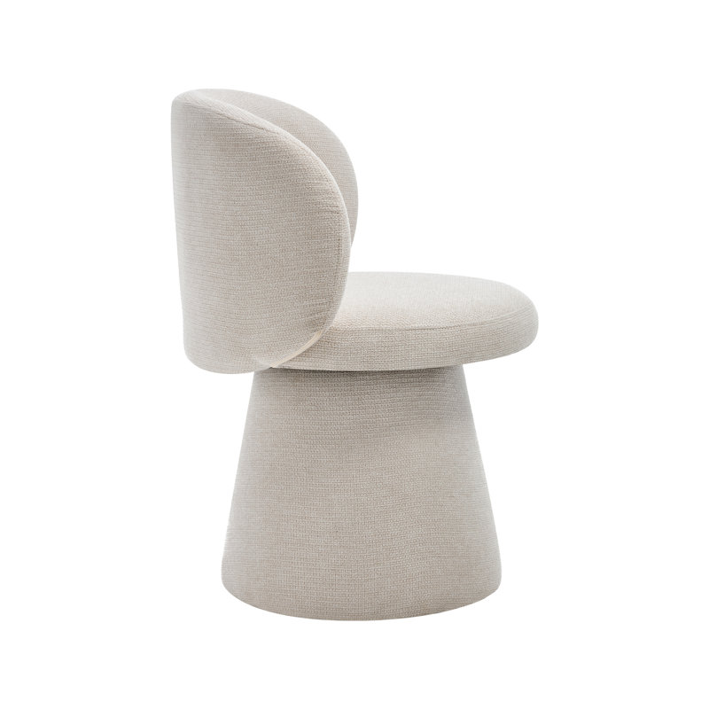 Chaise de salle à manger pivotante rembourrée avec dossier (ensemble de 4), 4, Beige