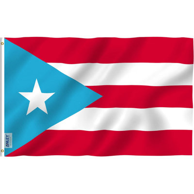 36"H X 60"W Light Blue Puerto Rico Flag Polyester House Flag