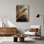 Tableau sur toile à texture craquelée bleue et brune-855458308