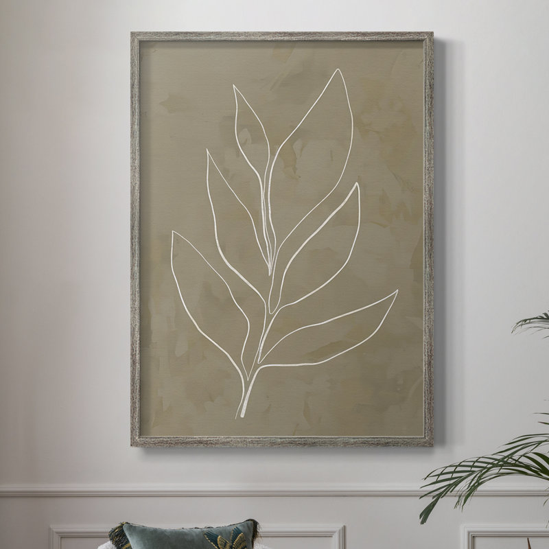 «Leaf Line Art II», reproduction encadrée - bois massif, H 30 po x l 24 po