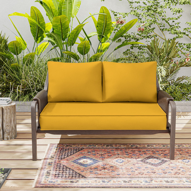 3-Piece Outdoor 5" Replacement Cushion Set Seat/Back Cushion，Only cushions, Yellow
