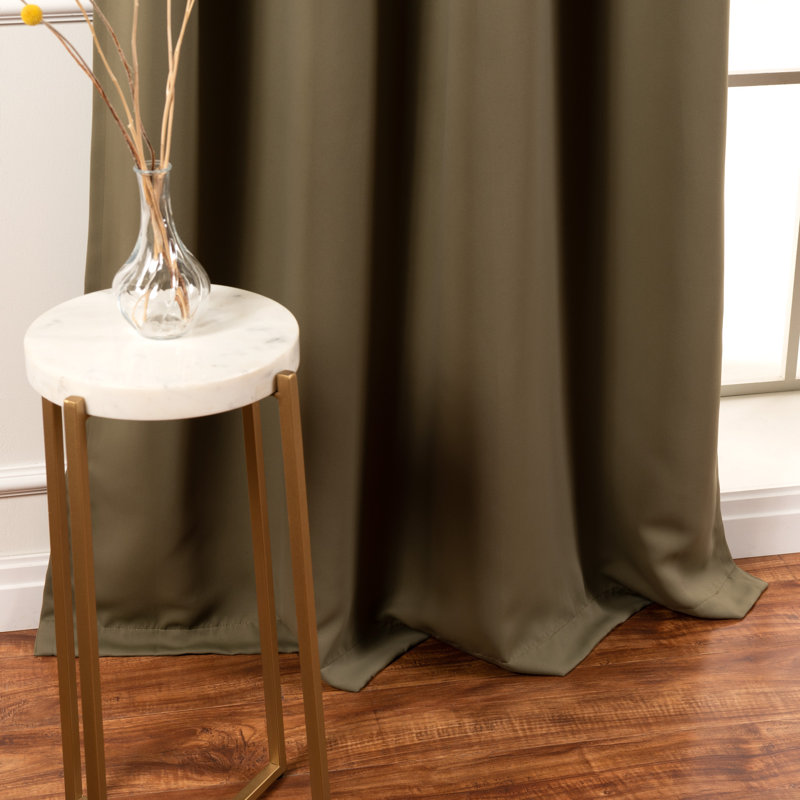 Anthuan Blackout Single Curtain Panel, 52" W x 228" L, Olive