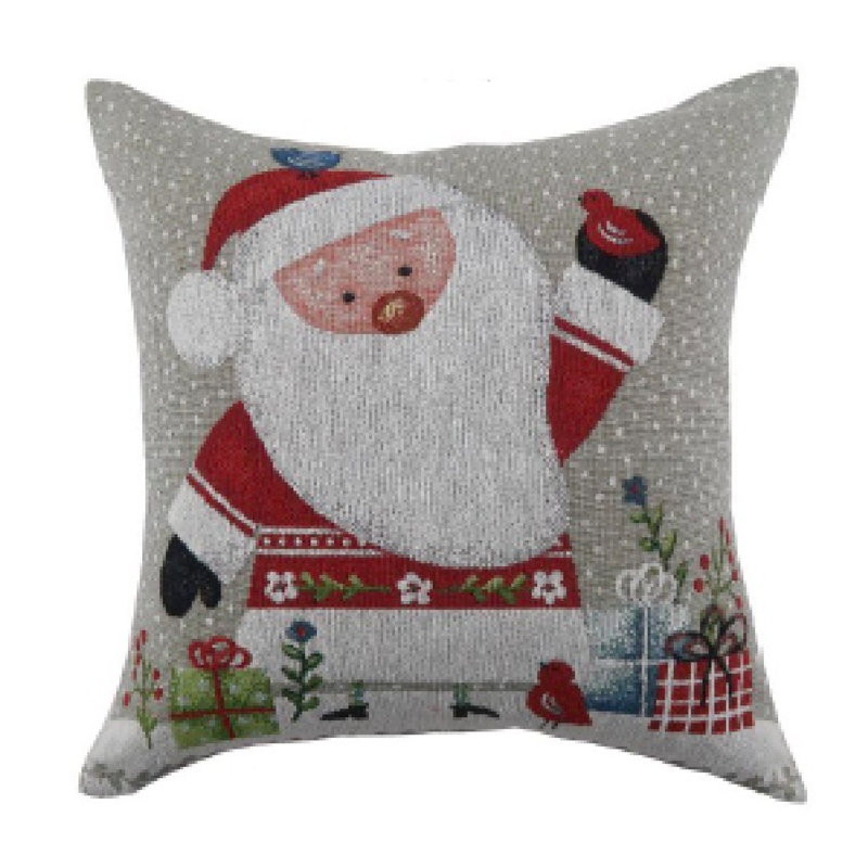 Housse et insert de coussin carré Père Noël avec cadeaux