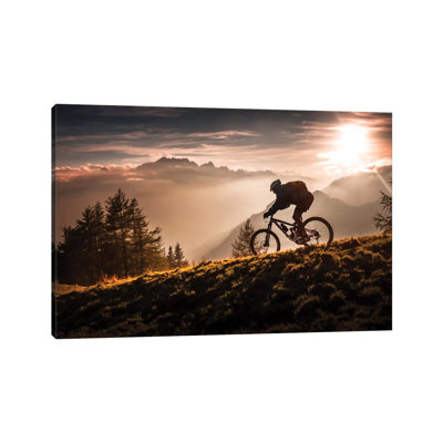 Golden Hour Biking- Gallery-Wrapped Canvas Giclée
