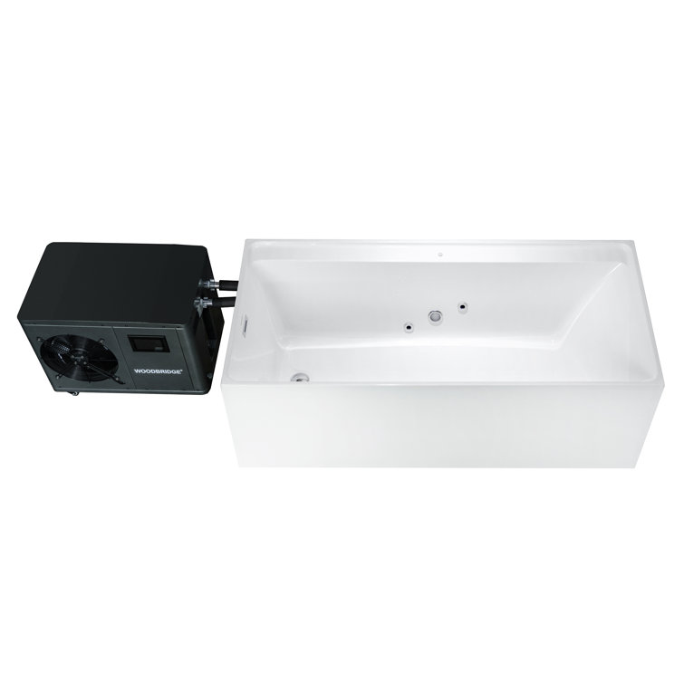67" L X 31-1/2" W Freestanding Acrylic Cold Plunge Ice Tub With 1.3 HP High-Performance Chiller For Cooling/Heating, Ozone Sanitation, Filter Circulation System, Insulated Tub Cover
