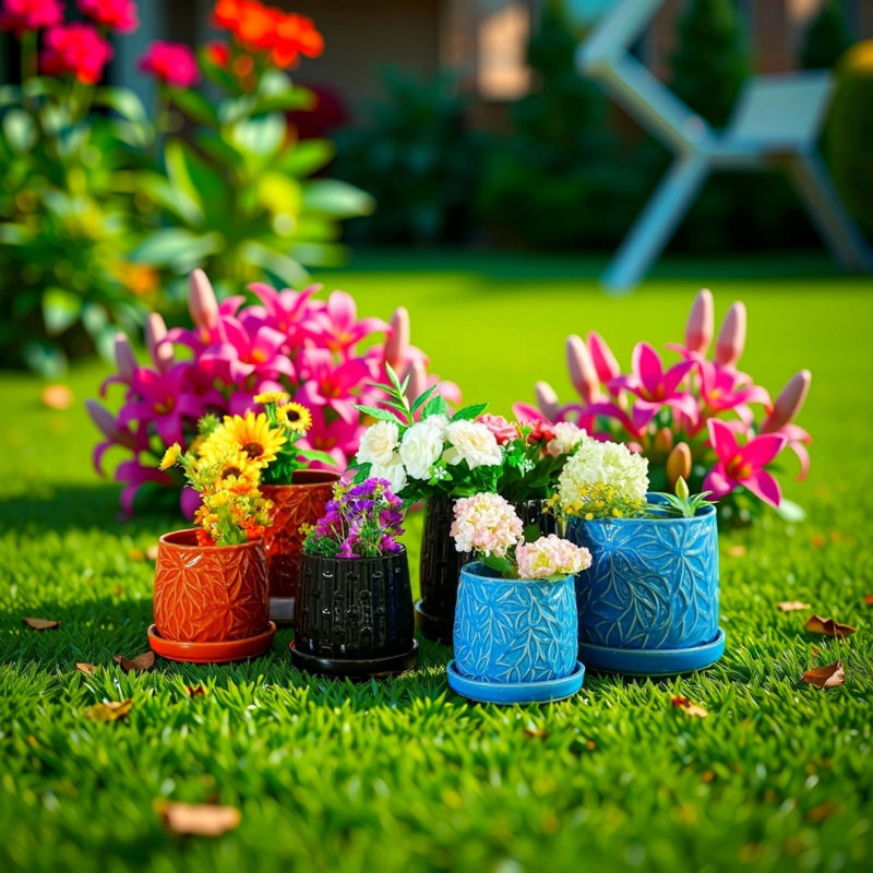 Black Ceramic Product Planter For Terrace, Garden, Windowsill, Etc. (2 Pieces)