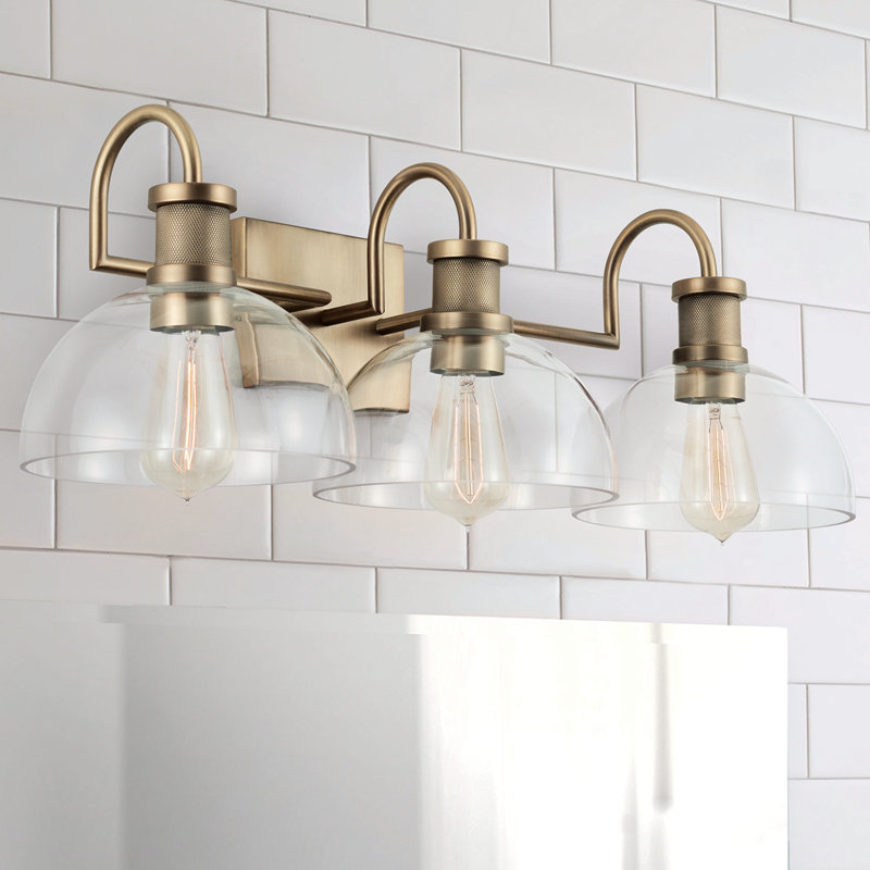 Rochelle Annie Dimmable Aged Brass Vanity Light, 3