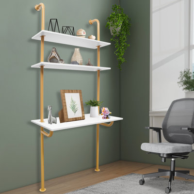 Simple Metal Pipe Wall Mounted Desk by Mercer41