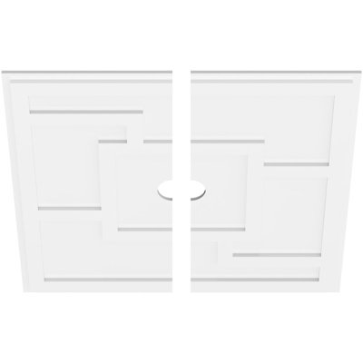 32"OD x 3"ID x 11"C x 1"P Knox Architectural Grade PVC Contemporary Ceiling Medallion, Two Piece