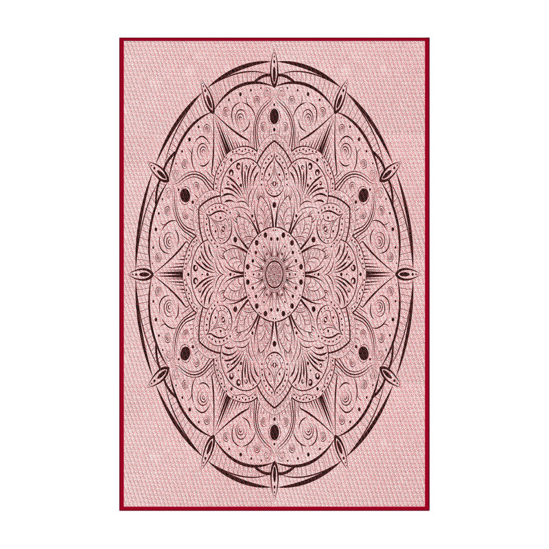 Tapis à motif oriental rose, Rectangle 8 pi x 10 pi