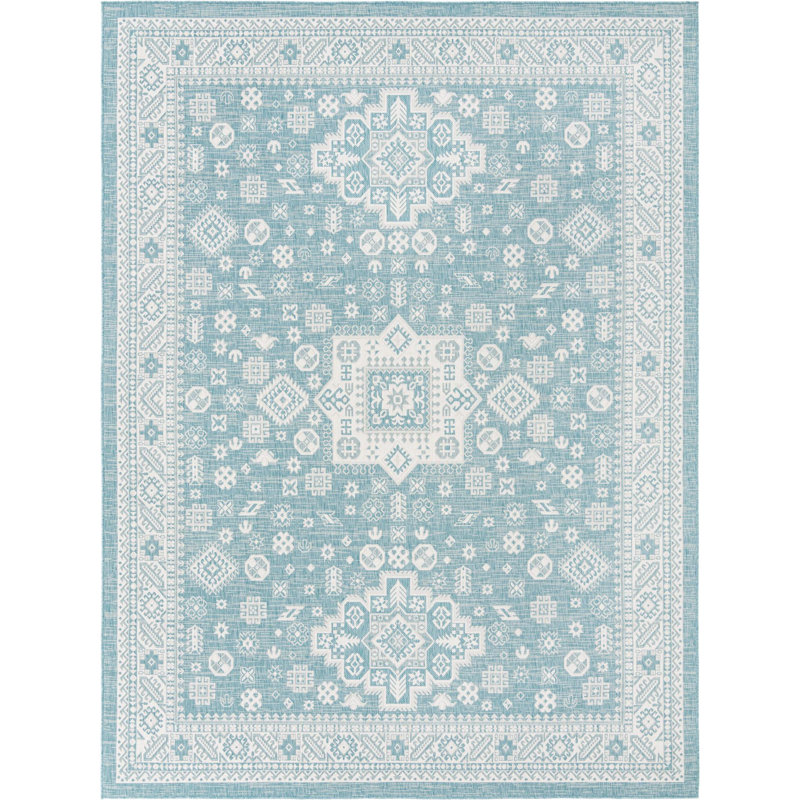 Outdoor Chand Area Rug Blue Color, Rectangle 10' x 13'