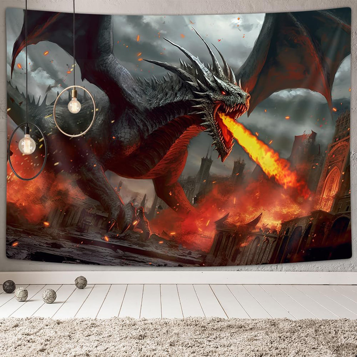 Fantasy Red Wall Tapestry Bungalow Rose Fantasy World Tapestry