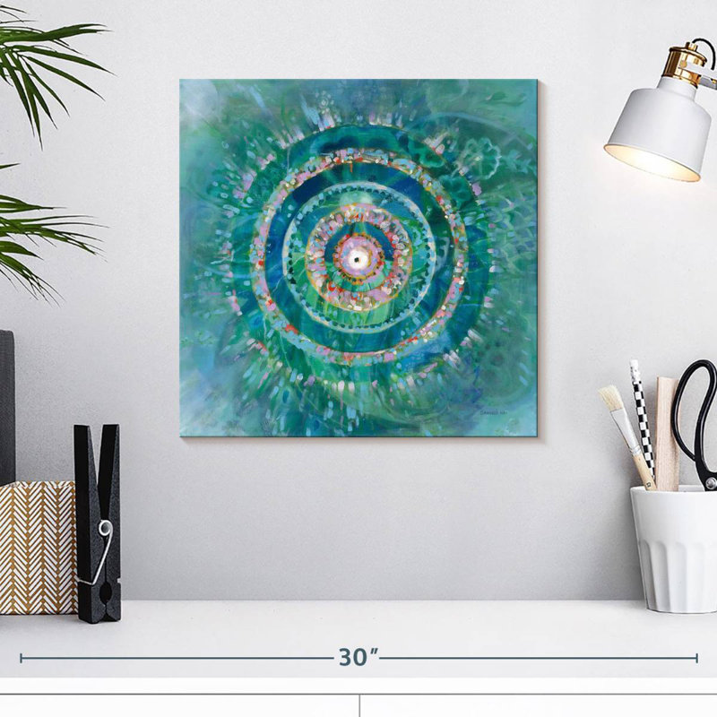 Mandala bleu sarcelle Kerner, H 16 po x l 16 po