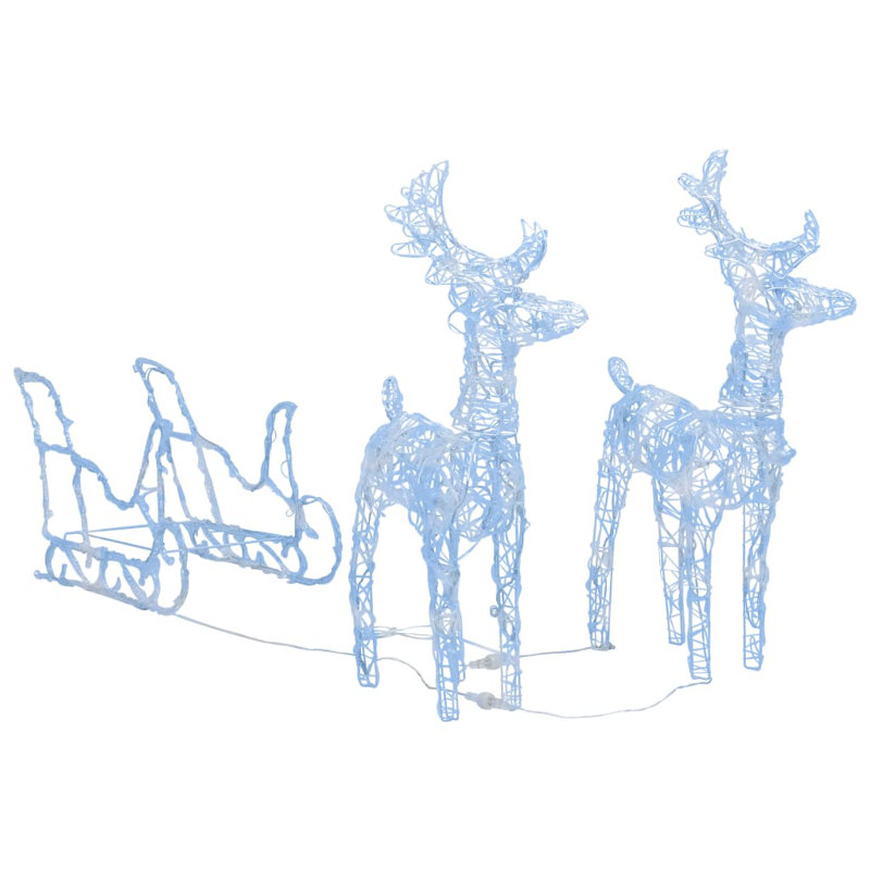 Décoration de Noël illuminée renne et traîneau avec DEL acrylique