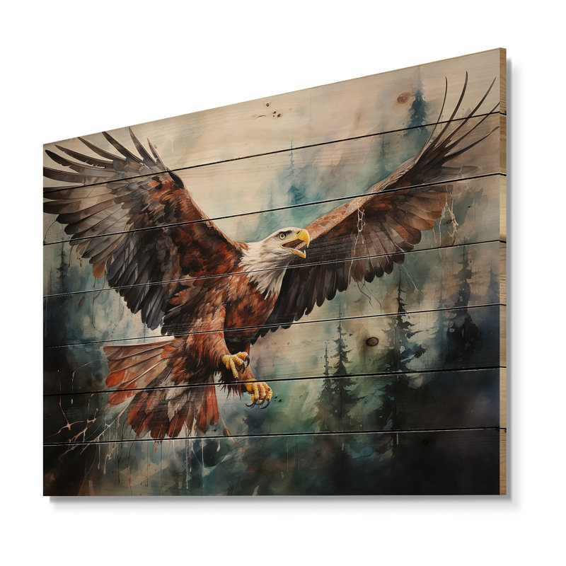Art amérindien Spirit of Eagle sur impression sur bois, H 24 po x l 32 po x P 0,78 po