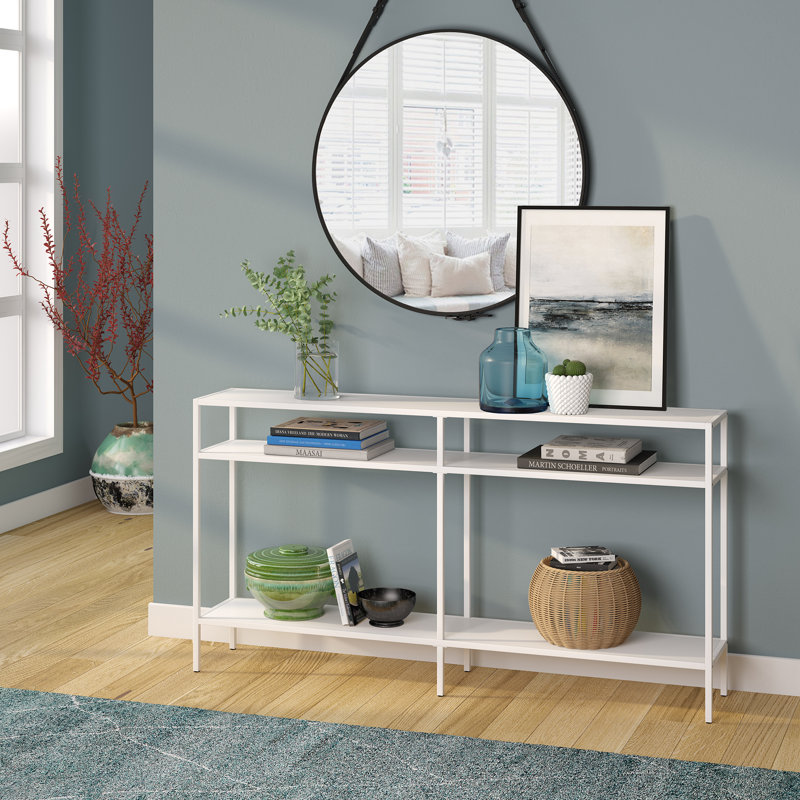 Console Table, 73.7 H x 139.7 W x 30.4 D cm, Matte White