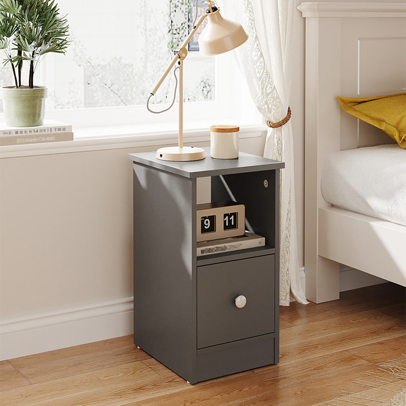 Single-Drawer Nightstand in Starry Grey