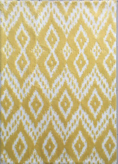 Jaune ikat Elnora Tapis décoratif, 7 pi 11 po x 9 pi 10 po