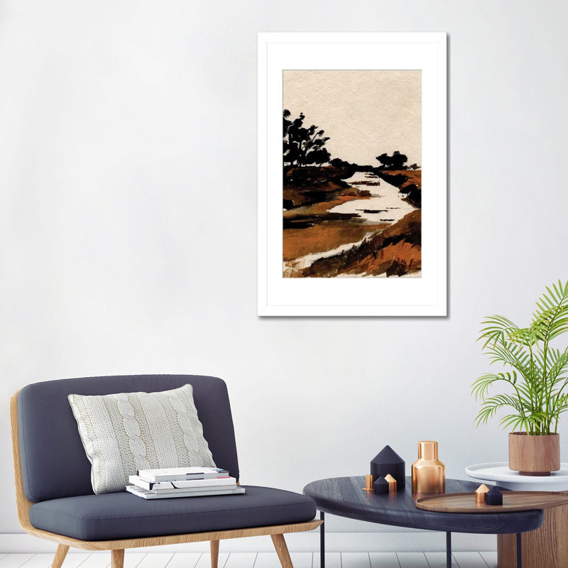 Mara River - reproduction d'art murale - papier d'art encadré, 32" x 24", Framed Paper, White