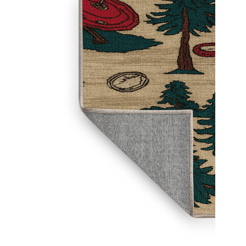 Washable Disc Golf Sports Area Rug, Round 3'