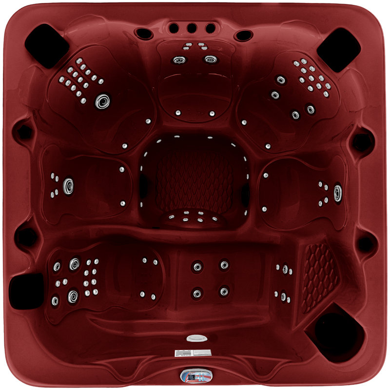 American Spas 6-Person 100-Jet Premium Lounger Spa Standard Hot Tub With Sound System And LED Waterfall, White