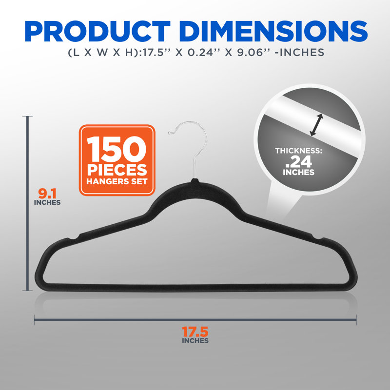 Velvet Non-Slip Standard Hanger for Suit/Coat