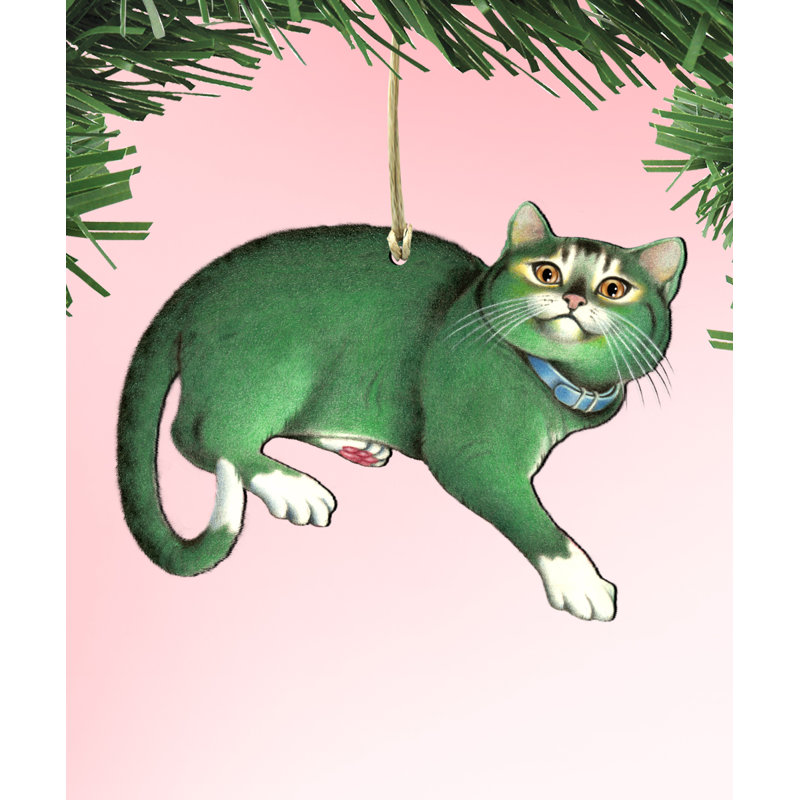 Ornement en bois pour chat grand émeraude