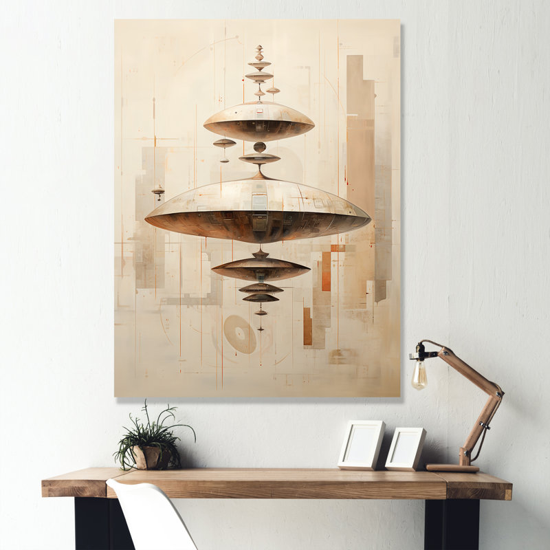 Art mural sur toile Minimalisme Ufos II - Ufos, H 32 po x l 16 po x P 1 po, Toile tendue