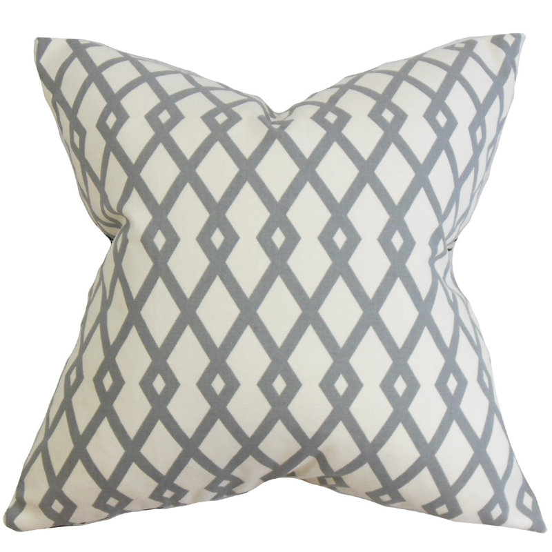 Geometric Cotton Reversible Throw Pillow, Citrine, 20" H x 20" W