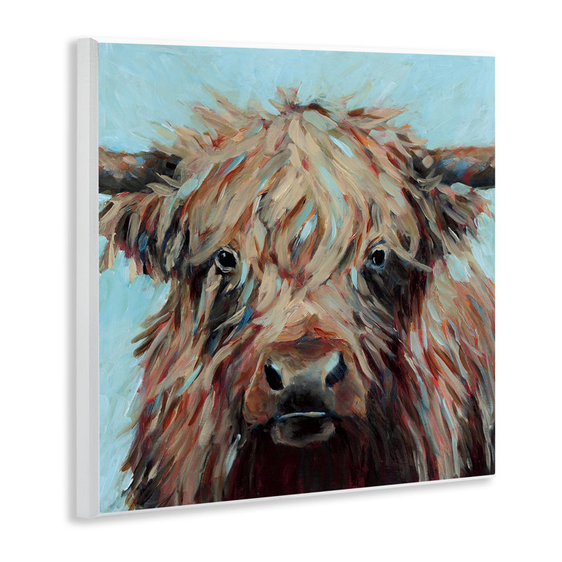 Vache sur plaque murale turquoise vif, design par Wani Pasion