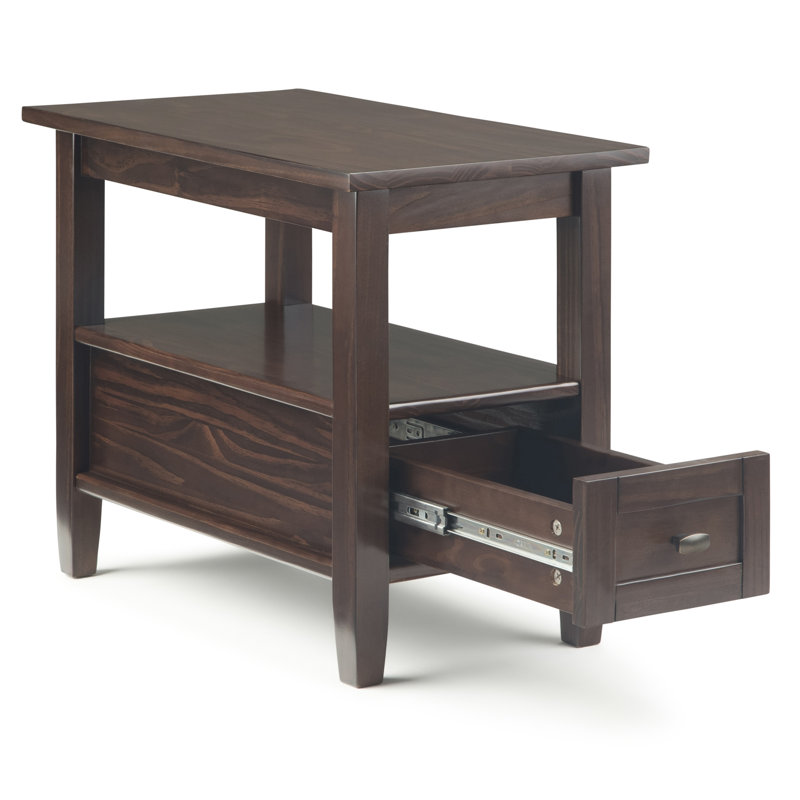 Warm Shaker - Table d'appoint étroite - Brun tabac, Marron foncé