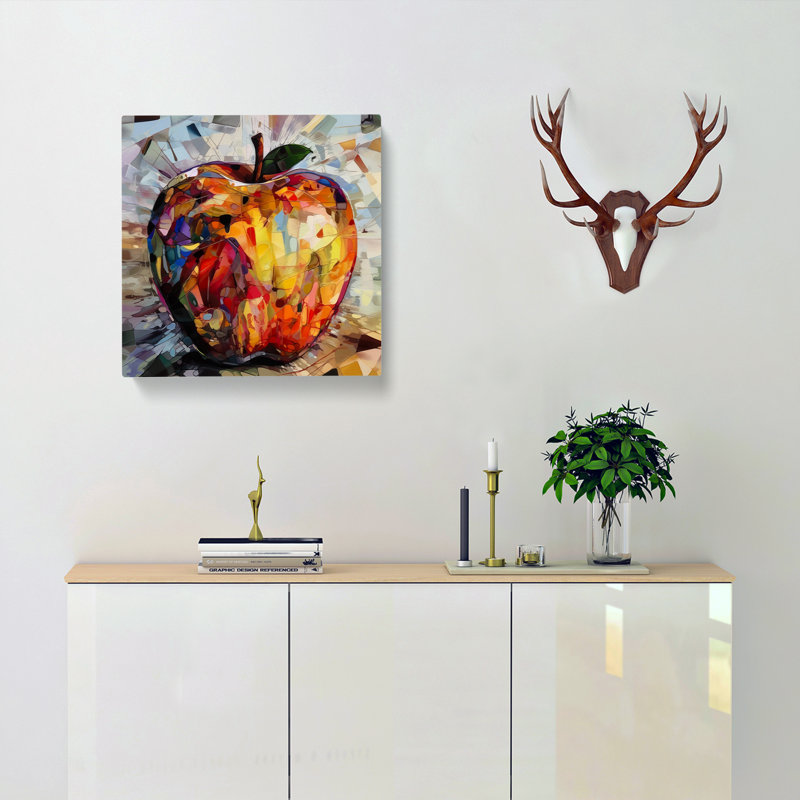 Apple Modern Art - Wrapped Canvas - Framed Print, 50cm H x 50cm W x 3cm D