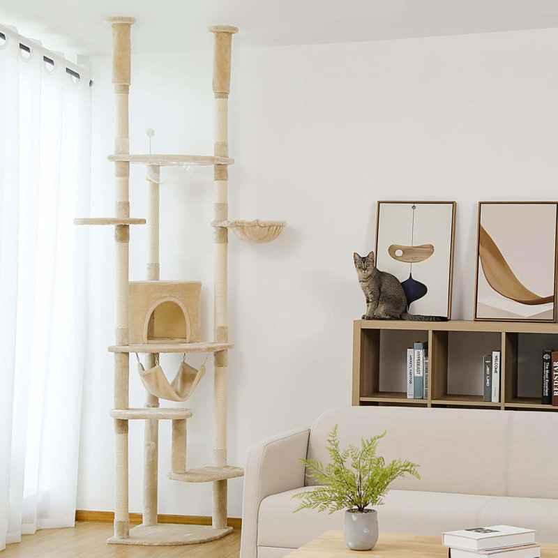 Cacee 101.6 " H Cat Scratching Post, Beige