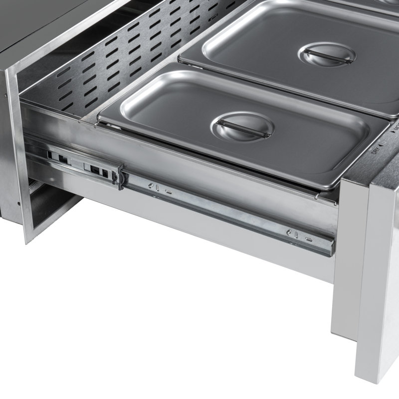 30-Inch Stainless Steel Built-In Warming Drawer with Three Compartments