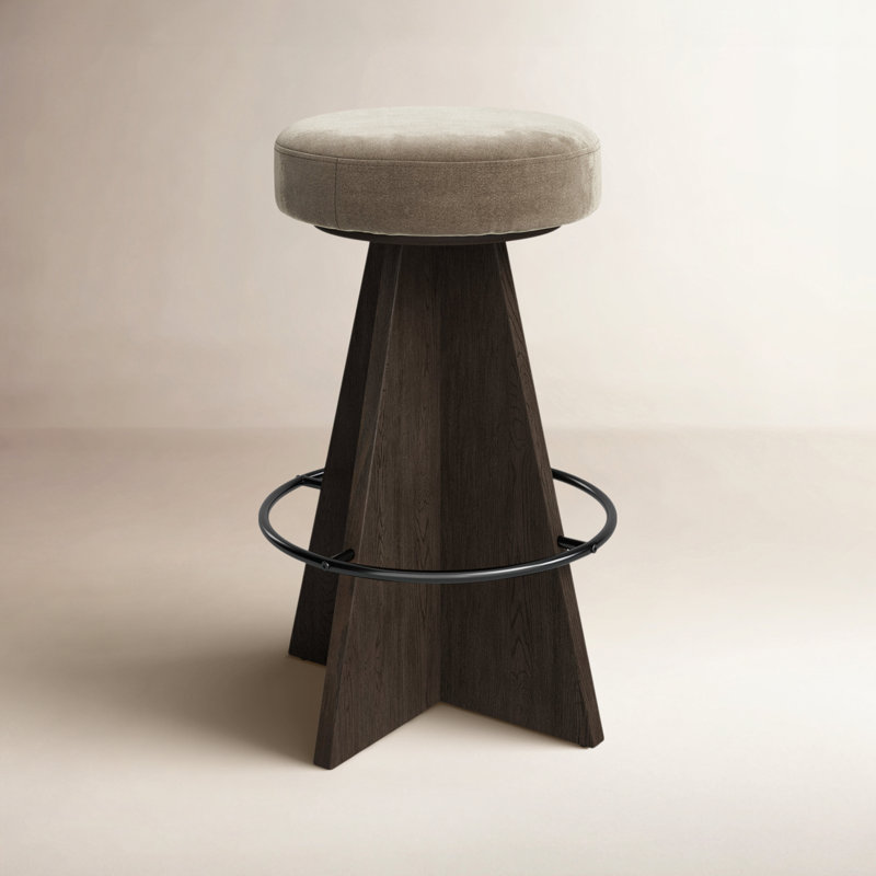 Damon Swivel Stool-Sapphire Khaki-Counter, Brown, Gray, Counter Stool (27.75" Seat Height)