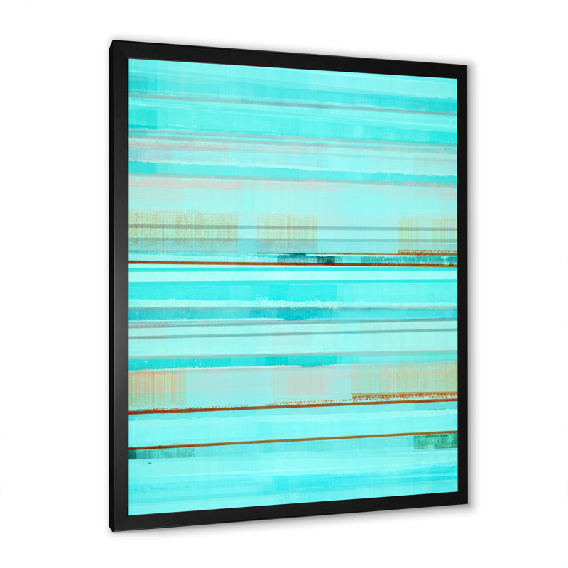 Art moderne gris et bleu II 2FDP47728, Cadre noir, H 20 po x l 12 po x P 1 po