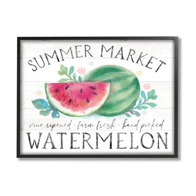 " Summer Market Watermelon Farm Country Grain Pattern " Graphic Art Print
