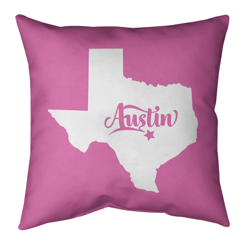 Housse de coussin carré en lin, Austin, 18 po x 18 po, Rose