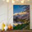 Toile, "Tranquil Spring Scene Doting A Majestic Snow Capped Mountain", art mural sur fond entouré de cerises délicates-1265890146