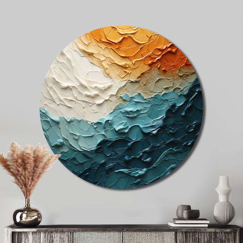 Claytin - art en métal rond côtier, H 16 po x l 16 po