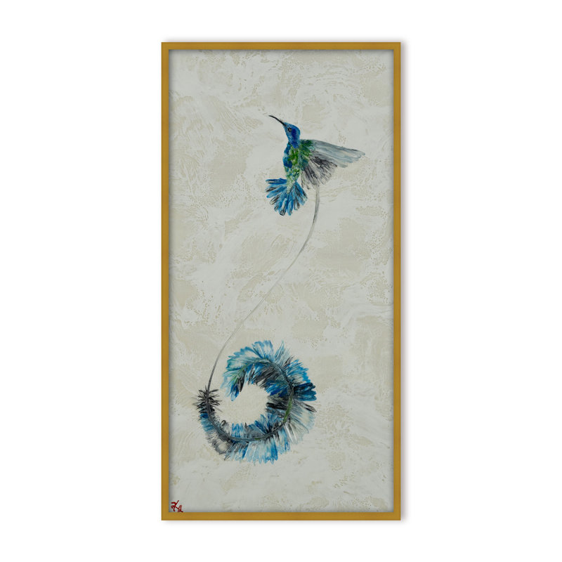 Nature Inspired "Feathered Symphony" Canvas Wall Art By Karen Biery, 48" H x 24" W, Framed Print, Brown