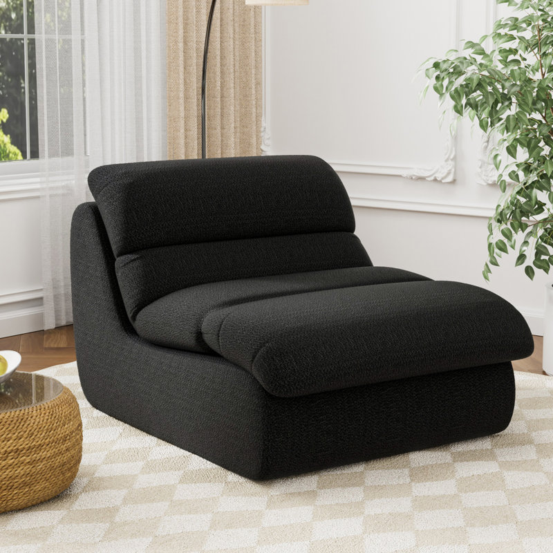 Chaise d'appoint rembourrée, Noir, noir, noir, noir