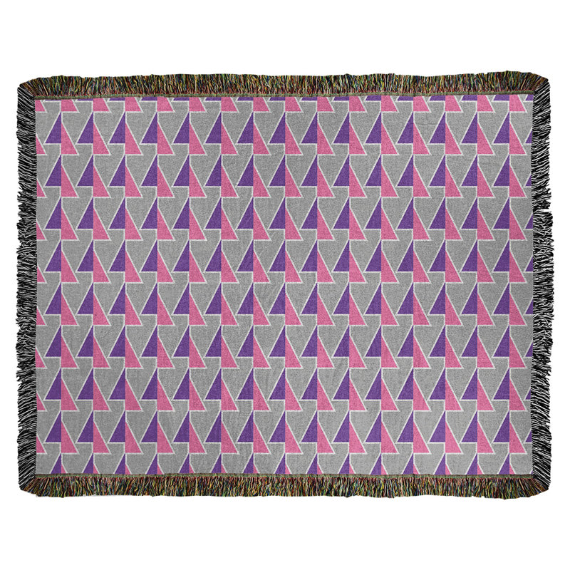 Couverture en coton tissé à flèches changeante, l 60 po x L 80 po, Rose/mauve
