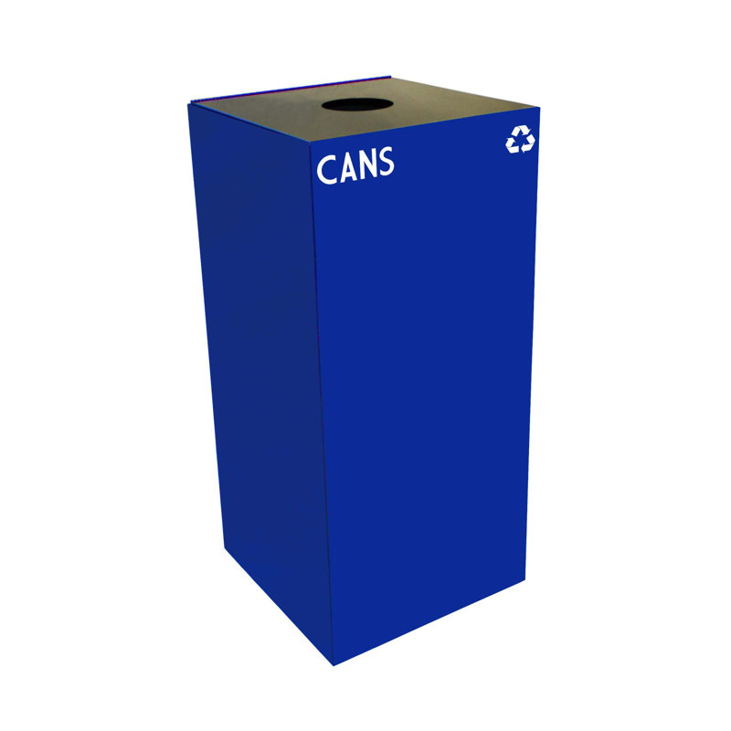 Poubelle de recyclage Geocube 24 gallons, Ouverture ronde pour les canettes, 32 gallons, Bleu