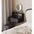 French‑style Small Black Dressing Table with Wood & Stainless Steel for Bedroom