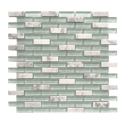 Roma 0.5'' x 2" Glass/Marble Mosaic Floor & Wall Tile