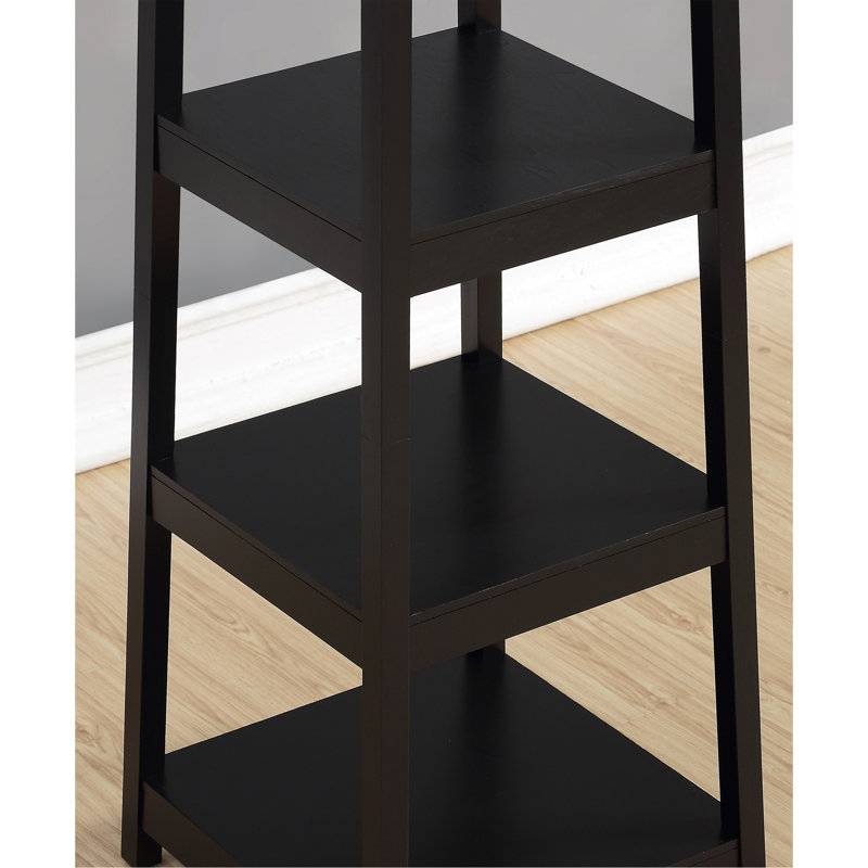 Portemanteau Vassen avec tablettes de rangement à 3 niveaux au fini noir, Black